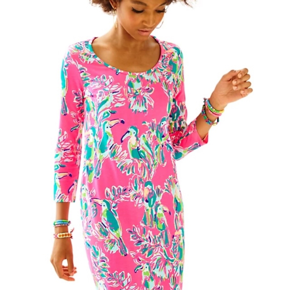 Lilly Pulitzer Beacon Dress in Dragonfruit Toucan Can